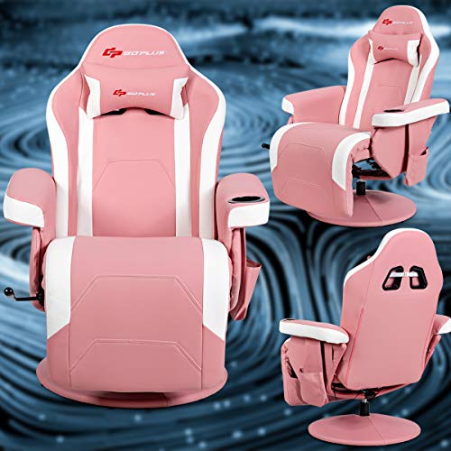 Massage Gaming Chair with Adjustable Backrest and Footrest G669073