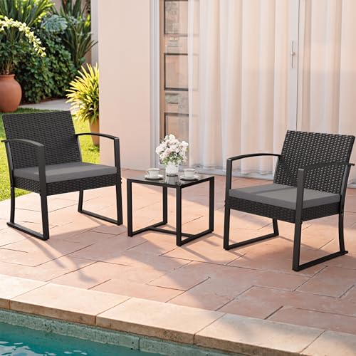 Outdoor Bistro Set 3 Piece with Cushions and Table C662