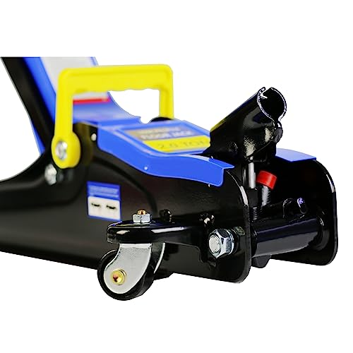 Heavy Duty Hydraulic Floor Jack, Low Profile Steel Racing Jack, 2 Ton Capacity, Blue H1350