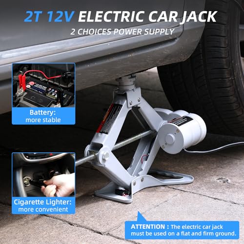 Electric Car Jack 3T Scissor Floor Jack Set 12V Automatic Vehicle Lift Kit for Tire Change L9182