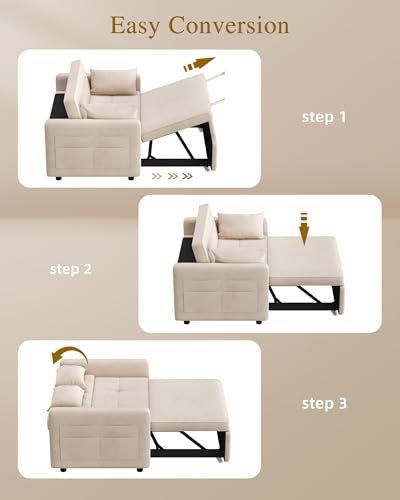 Convertible Sofa Bed 3-in-1 Sleeper with Adjustable Backrest I87565