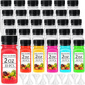 30PCS 2oz Small Plastic Shot Bottles with Caps,Reusable Clear Juice Containers,Empty Plastic Containers with 10 Funnels for Ginger Shots,Liquids,Beverages