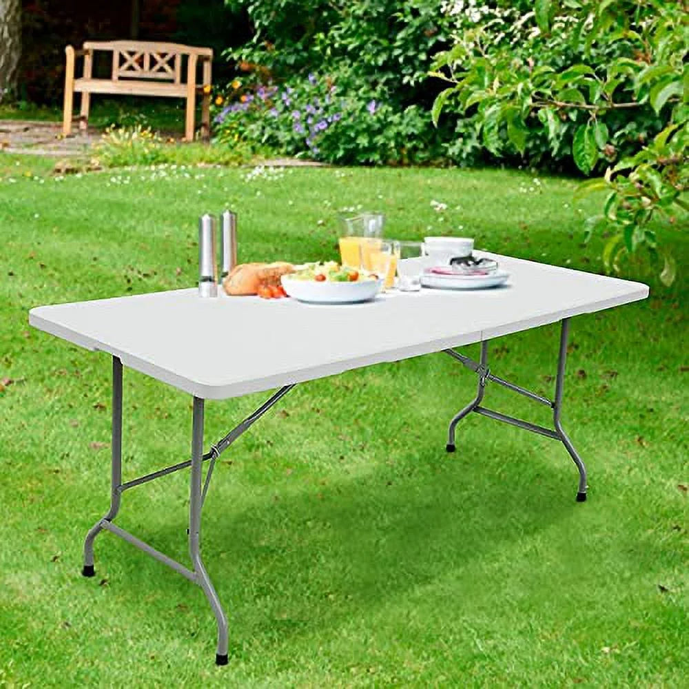 6ft Bi-Fold Folding Table Portable Plastic Indoor Outdoor Picnic Party Dining Camp Table U445