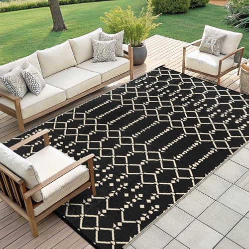 Waterproof Outdoor Rug 5x8 ft, Reversible Plastic Straw Patio Mat Z2613
