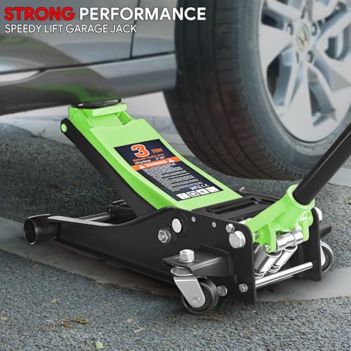 Floor Jack 3 Ton Capacity, Low Profile Heavy Duty Hydraulic Car Jack, Lifting Range 3"-20" O821
