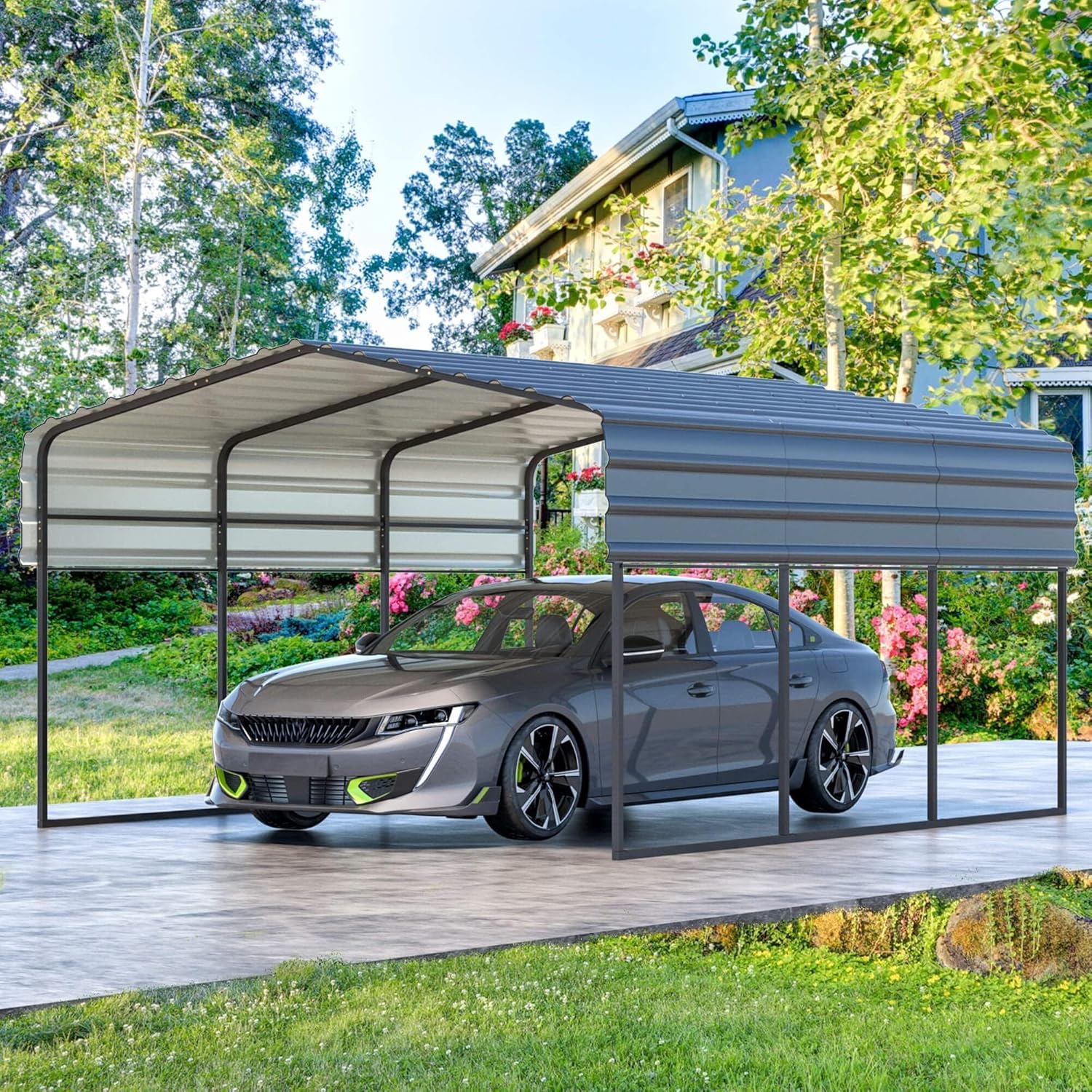 Heavy Duty Metal Carport for 2 Car, Boats and Tractors C23765