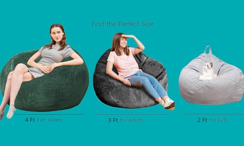 Faux Fur Bean Bag Chair for Adults with Filling Q65946