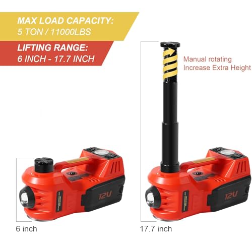 Car Jack Kit 5 Ton 12V with Impact Wrench and Tire Inflator B789