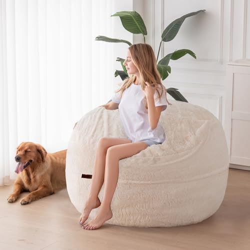 Giant Bean Bag Chair Bed for Adults, Convertible Floor Sofa Mattress R473823