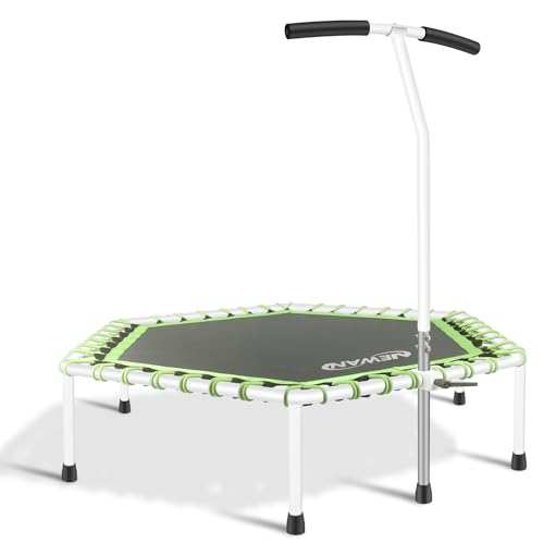 Fitness Trampoline with Adjustable Handle Bar, Bungee Rebounder for Adults W331187