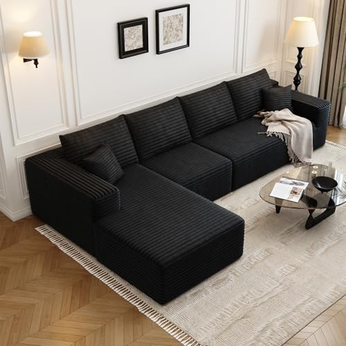 Modular Sectional Sofa with Ottoman, U-Shaped Deep Seat Couch for Living Room O870