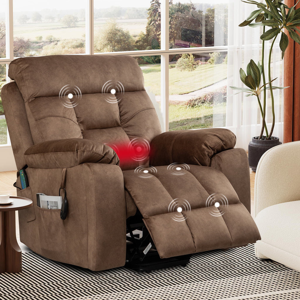 Electric Lift Recliner Chair with Heat and Massage, 3 Position, Dark Brown X83938