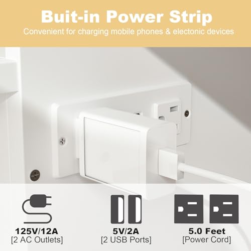 Twin Murphy Bed with Charging Station and Drawer R7073