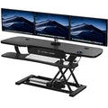 Electric Standing Desk Converter, Height Adjustable Sit to Stand Riser, Dual Monitor Workstation, Black Z74939