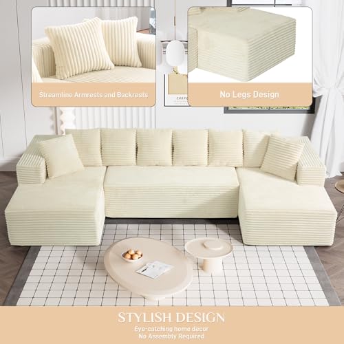 Modular Sectional Sofa with Chaise Lounge, Corduroy Memory Foam, Black Z82307