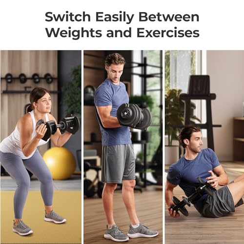 Adjustable Dumbbells 6-in-1, Quick Adjust Weight for Home Gym S711