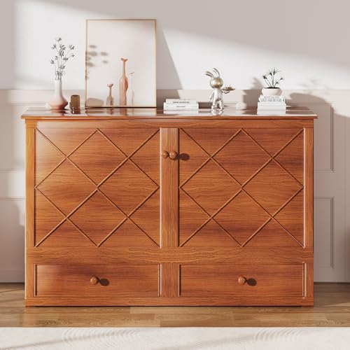 Queen Cabinet Cube Chest Bed with Tri-fold Mattress and Charging Station X329