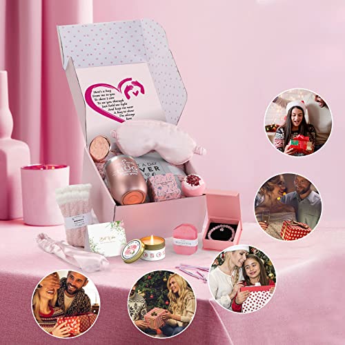 Gift Basket with Tumbler and Blanket for Women W5185