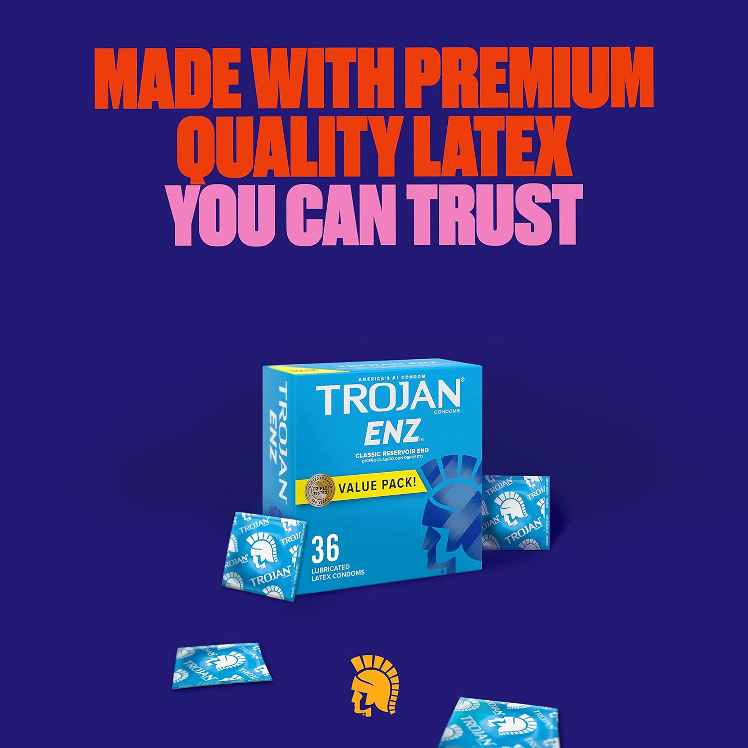 Lubricated Latex Condoms for Contraception and STI Protection, 36 Count X3196