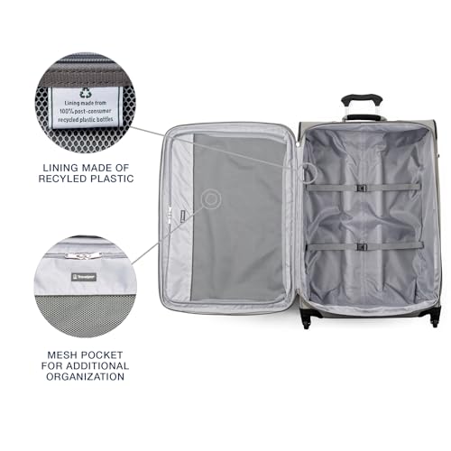 Softside Expandable Carry-On Luggage with 4 Spinner Wheels, Lightweight Suitcase H323