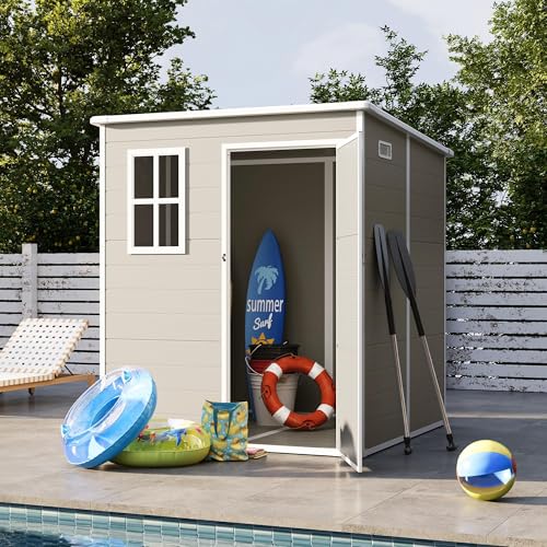 Outdoor Storage Shed 6 x 6 FT Resin Garden Shed with Lockable Door U891