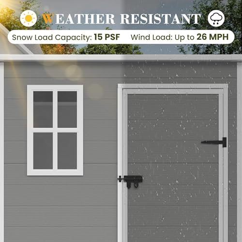 Outdoor Storage Shed 6 x 6 FT Resin Garden Shed with Lockable Door U891