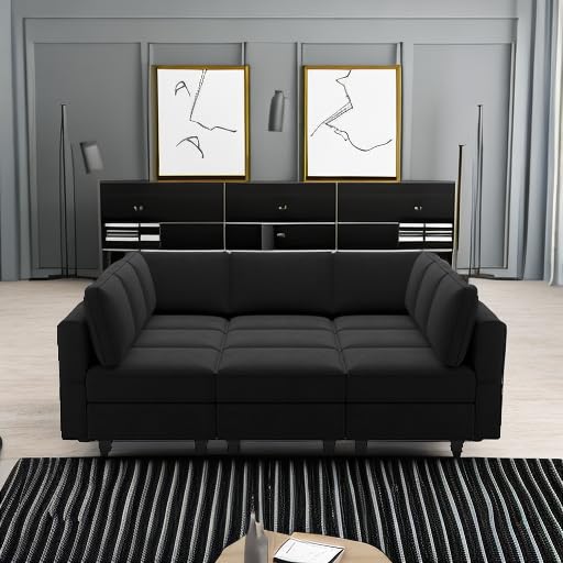 Modular Velvet Sectional Sofa with Chaise Lounge and Storage X4138