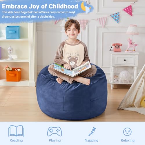 Giant Bean Bag Chair Convertible Bed with Microfiber Cover X2136