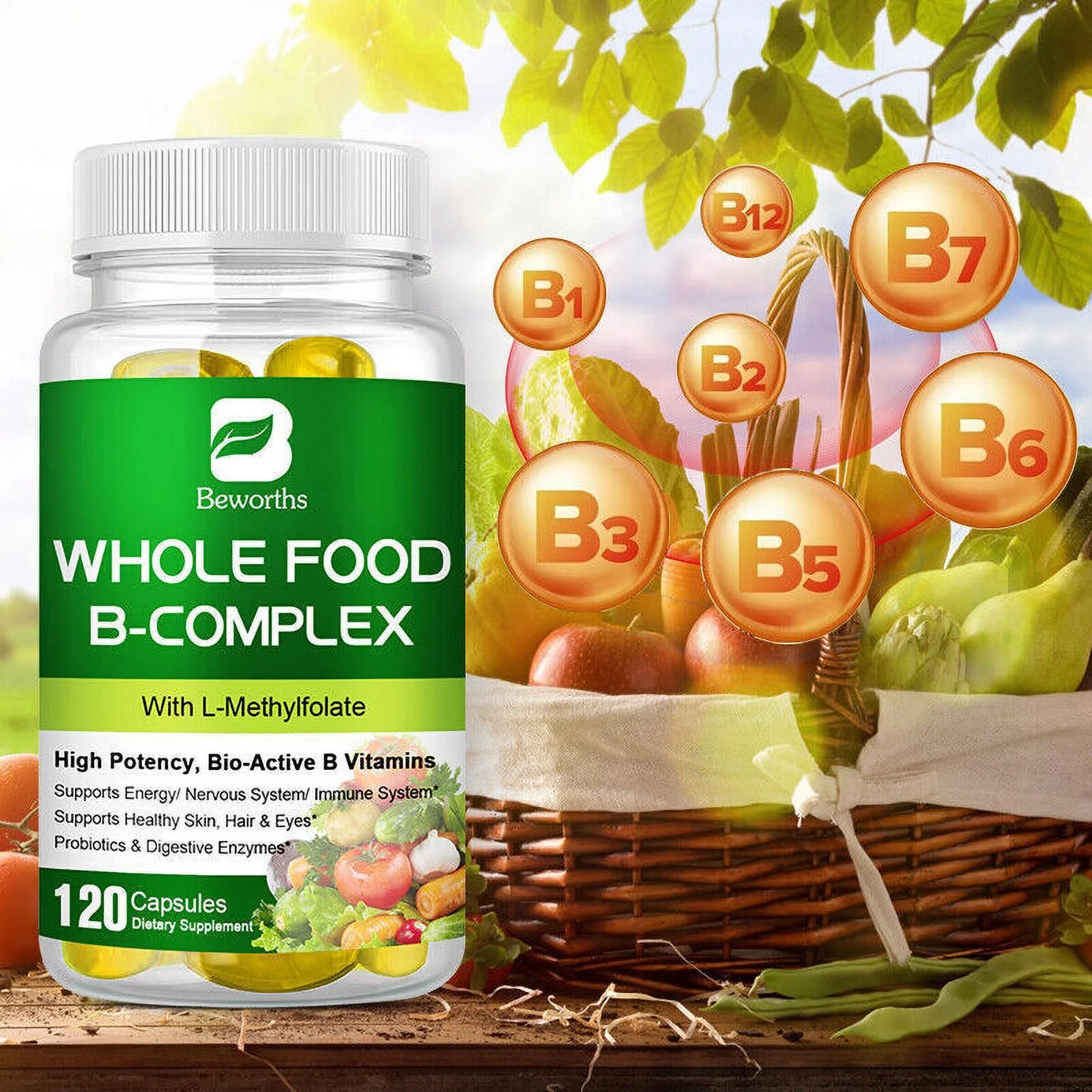 B Complex Immune Support Pills 120 Capsules A851