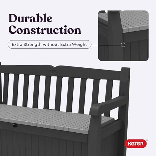 70 Gallon Outdoor Storage Bench Deck Box for Patio and Garden Tools S752