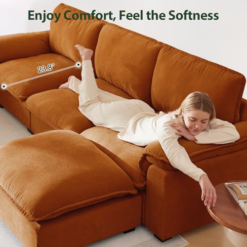 L Shaped Sectional Sofa Chenille Fabric for Living Room N6790