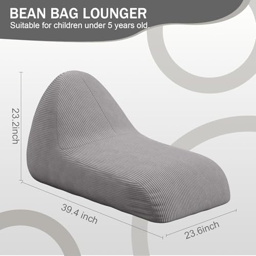 Unicorn Bean Bag Chair for Kids with Filler, Corduroy Floor Lounger, Pink W9694