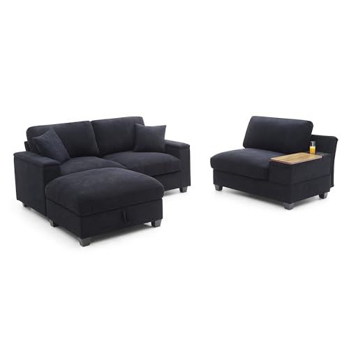 Modular Sectional Sofa with Ottoman, U-Shaped Lounge Couch H930