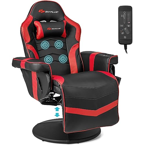 Massage Gaming Chair with Adjustable Backrest and Footrest G669073