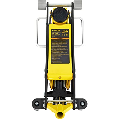 3 Ton Low Profile Racing Floor Jack with Dual Pistons, Lifting Range 3-6/11" to 19-11/16" T215298