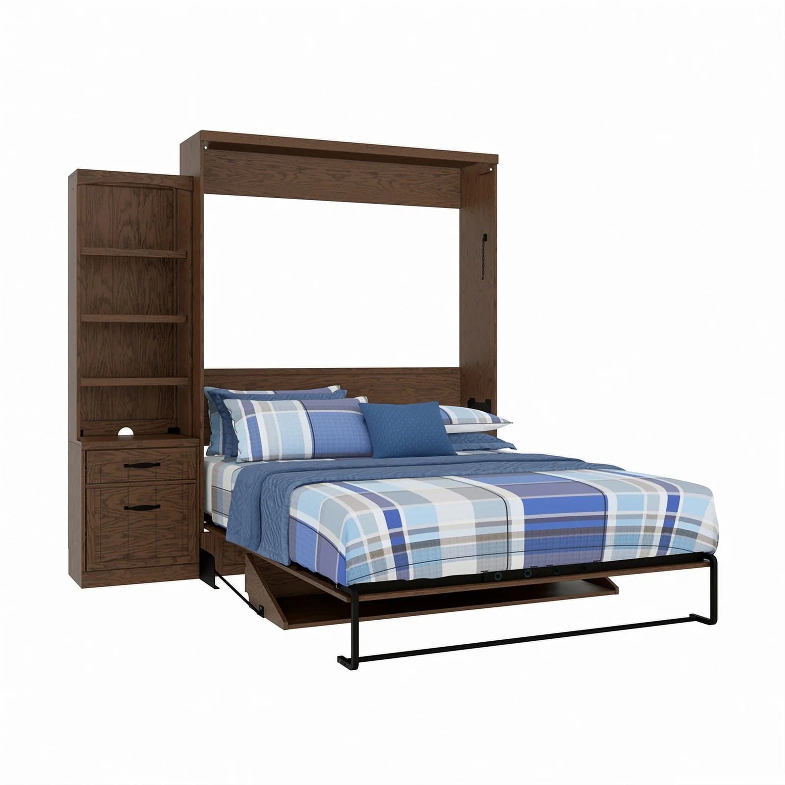 Queen Murphy Wall Bed with Desk and Shelf Storage N66383