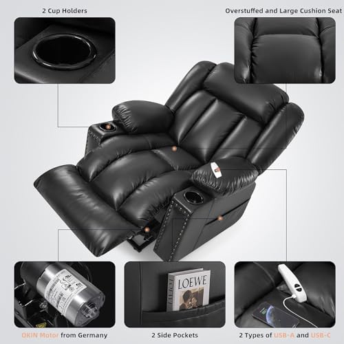 Power Lift Recliner Chair for Elderly with Heat and Massage, Adjustable Positions, Dark Brown P618617