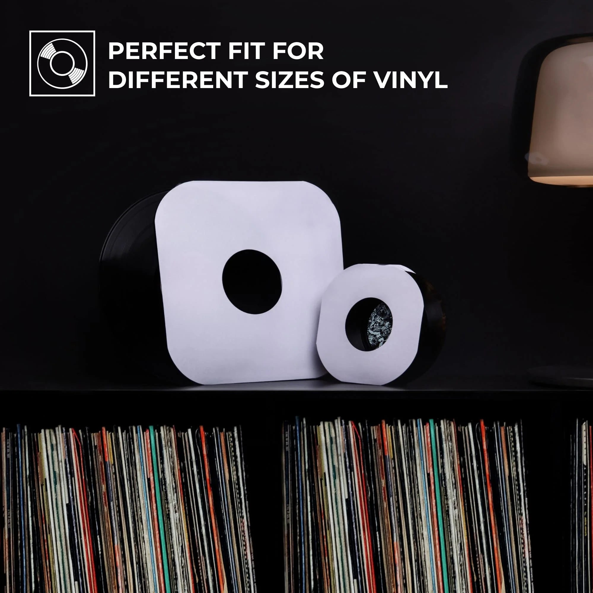 Vinyl Record Inner Sleeves 7" 100-Pack W85441
