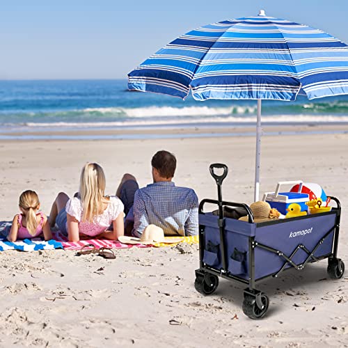Folding Utility Wagon Cart with Wheels and Cupholders Y414202