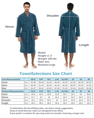 Men's Cotton Terry Cloth Kimono Bathrobe R59321