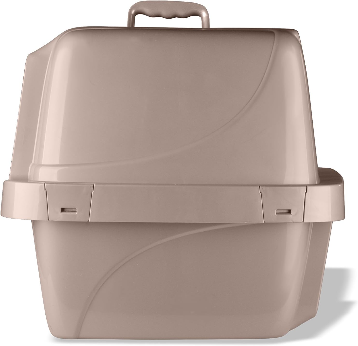 Enclosed Sifting Cat Pan with Odor Control Door, Large, Beige A134447