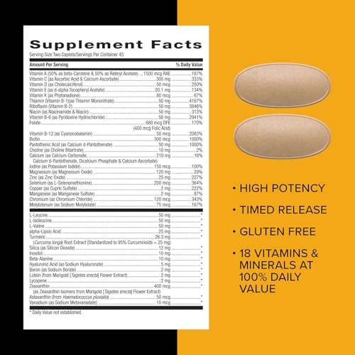 Men’s Sport Multivitamin Caplets, Timed Release, 180 ct T18828