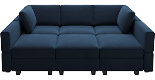 Modular Velvet Sectional Sofa with Chaise Lounge and Storage X4138
