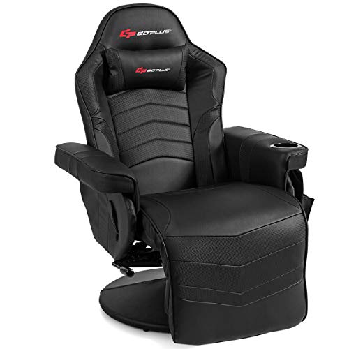 Massage Gaming Chair with Adjustable Backrest and Footrest G669073