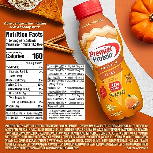Protein Shake Pumpkin Spice 11.5 Fl Oz Pack of 12 M48271
