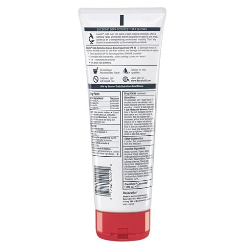 Daily Hydration Broad Spectrum SPF 30 Sunscreen Body Cream for Dry Skin, 8 Oz Tube (Pack of 2) T45561