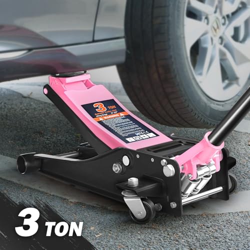 Floor Jack 3 Ton Capacity, Low Profile Heavy Duty Hydraulic Car Jack, Lifting Range 3"-20" O821