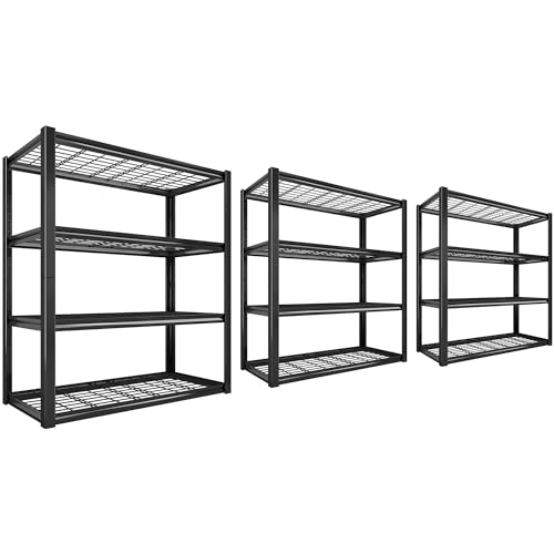 40" W Garage Shelving 2240 LBS Storage Shelves Adjustable Metal Heavy Duty 4 Tier R5651