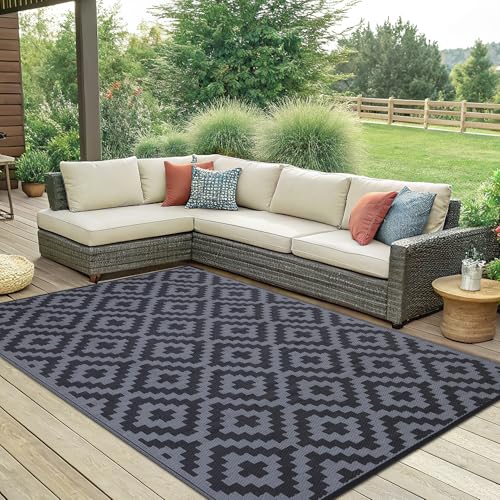 Waterproof Outdoor Rug 5x8 ft, Reversible Plastic Straw Patio Mat Z2613