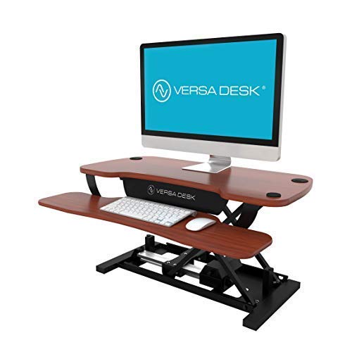 Electric Standing Desk Converter, Height Adjustable Sit to Stand Riser, Dual Monitor Workstation, Black Z74939